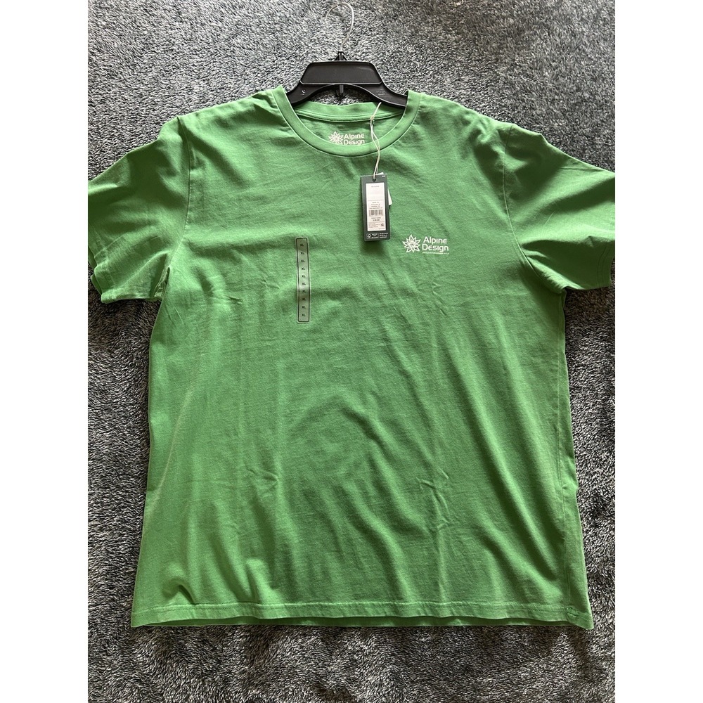 Alpine Designs Men's XL Hike SS Trail Green/White AD Graphic Tee (R1)